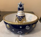 Rare Hanukkah Judaica Hand Made Serving Bowl Topped W star Of David