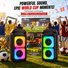 Portable Karaoke Speaker With Dual Mics Rgb Lights For World Cup Watching Party