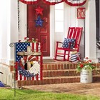 Patriotic Stars And Stripes Eagle Wreath Garden Flag 12x18 Inch Double Sided Out