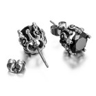 10mm Round Cut Cubic Zirconia Men Women Stainless Steel Ear Stud Earrings 2pcs