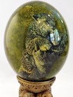 Vintage Decorative Hand-painted Leopard On Ostrich Eggshell On Stand