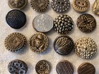 Lot Of 20 Vintage Gold Silver Ornate Design Metal Shank   2 Hole Buttons antique