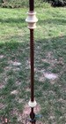 Vintage Art Deco Victorian Floor Lamp Akro Agate Spacers Ornate Iron Base
