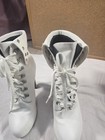 Women s Round Toe Lace Up Block High Heels Ankle Boots Platform Casual Shoes 48