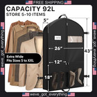 Travel Garment Bag With Pockets And Durable Material For Suits And Coats