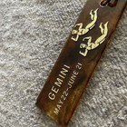 Vintage Gemini Zodiac Sign Astrology Plastic Keychain Key Ring Fob Large