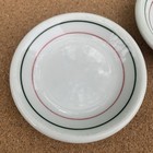 Shenango China Butter Pats Green And Pink Stripe Vintage 2 Count