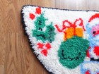 Vintage Santa Claus Christmas Latch Hook Hearth Half Round Rug Wall Decor-cute 