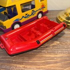 Lot Of 3 Vintage Playmobil Vehicles Ambulance  Travel Rv   Raft Boat