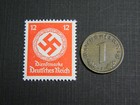 Authentic German Official Stamp World War 2 And Antique German Coin