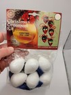 Walco Pine Cones Blue Silver Sequin Bead Vtg Christmas Ornament Kit Makes 6  Nos