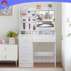 Makeup Vanity Desk With Led Lights Mirror And 5 Drawers 6 Shelves Dressing Table