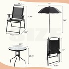 Vongrasig 6 Piece Folding Patio Dining Set With Umbrella For Garden Black