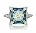 2ct Art Deco Vintage Style Lab Created Diamond Engagement 14k White Gold Fn Ring