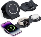 Hicober 3 In 1 Charging Station For Apple Multiple Devices  Foldable -  Black