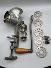 Euc Vtg Excel 101 Cast Iron Meat Grinder Chopper W  Clamp   5 Plates Usa