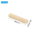 120 Pack 3 8 x2  Wood Dowel Pins Fluted Wooden Dowel Pin Straight Groove Rods