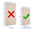 Waterproof Fitted Mini Crib Mattress Protector 38  X 24  - Quilted  Noiseless  S