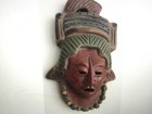 Antique French Made South American Tribal Leader Wall Mask From Vallauris  Rare