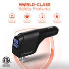2-in-1 Dual Usb Car Wall Charger 2 1a Fast Charging Galaxy Iphone Compatible