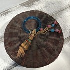Antique Vintage Chinese Sewing Basket 9  Nicely Embellished In Euc