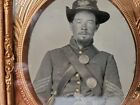 6th Plate Tintype Of A Union Freckled-face Infantry Sergeant  2x Armed