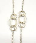Vintage Silver Colored Circles And Ovals Costume Necklace   Earring Complete Set