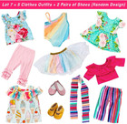 11 Pcs American Doll Clothes Dress And Accessories For 18 Inch Doll - 5 Sets Out
