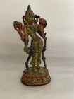 Vintage Old Brass Handcrafted Indian Lord Vishnu Sculpture  Statue - 264