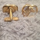 Vintage Anson Rifle Tie Clip   Gold Tone With Mother Of Pearl Stock