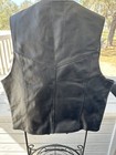Hot Leathers Men Women Motorcycle Black Leather Vest Harley Size Xsmall