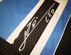 Lionel Messi Print Signed Argentina World Cup Home Jersey   Coa2022 Size L