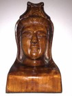 Dark Brown Wooden Buddha Handmade Solid Wood Stand Collectible Vintage Antique