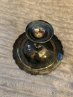 Silver Plate Silver Tone Footed Pedestal Compote Dish Bowl With Ornate Rim