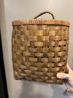 Bamboo Wicker Wall Organizer Hanging Basket 12  X10 Farmhouse Vintage Large