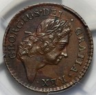 1723 Woods Hibernia Farthing - Martin 2 1-bc 1  pcgs Unc Detail 