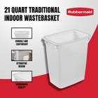 Rubbermaid Indoor Wastebasket Trash Can  5 25 Gallon Plastic Rectangular