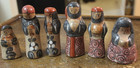 10 Piece Vintage Tonal   Mexican Folk Art Nativity Set Signed  lucano Mexico 