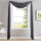  Extra Long Scarf - Voile Textured Sheer Drapery Dirt-proof Window 1 Black