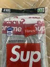 Supreme Hanes Heather Grey Cotton Boxer Briefs 2 Pack Size Xl