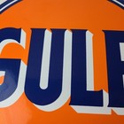 Vintage Gulf Gasoline Sign - Porcelain Enamel Gas Filling Pump Station Sign