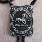 Running Horse Rodeo Animal Cowboy Cowgirl Antique Silver Western Bolo Tie