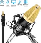 Pyle Cardioid Condenser Microphone Kit -1-pack Pro Audio Large Gold  Black 
