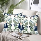 Spring Floral Embroidered Decorative Throw Pillow Covers 18 x 18  Set Of 2  F   