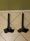 Antique Rust Finish Fireplace Cast Iron Andirons 11  High X 8 1 2  Wide