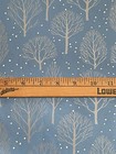 Vtg Christmas Wrapping Paper Gift Wrap Gorgeous Silver Winter Trees On Blue Nos