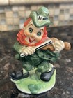 Celtic Lefton Irish Leprechaun Ireland Fiddle Mandolin Figurine