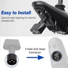 Electric Wheelchair Light 3 Pin Xlr Head Usb Charging Adjustable Angle Led Power