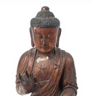 Very Rare Chinese 17th C  Or Ming Dynasty Wood Carved Buddha  With Gold Lacquer