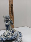 Vintage Porcelain Figurine Wind-up Music Box Angel With Baby